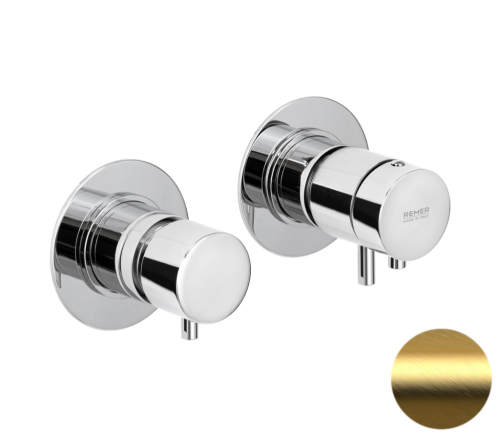 Смеситель для душа Remer X Style XT96BG встраиваемый в стену брашированное золото с термостатом