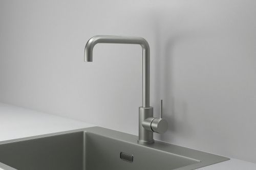 Смеситель для кухни Granula Kitchen Space 7110, СТАЛЬ МАТОВАЯ на мойку сталь матовая
