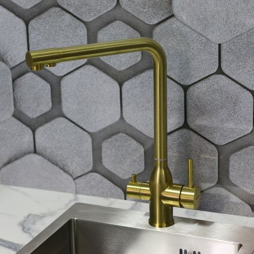 Смеситель для кухни Melana Stello 610304PVD-G золото на мойку
