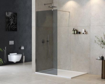 Душевая перегородка Cezares LIBERTA LIBERTA-L-1-90-120-GR-Cr 90х195 стекло тонированное профиль хром глянцевый