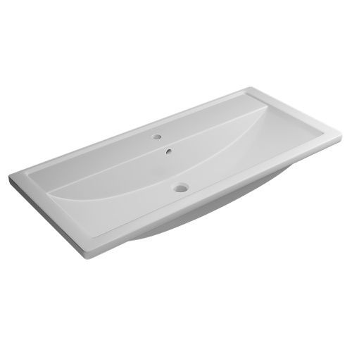 Раковина из литьевого мрамора Uperwood Foster 291020344 100х46 полувстраиваемая цвет белый