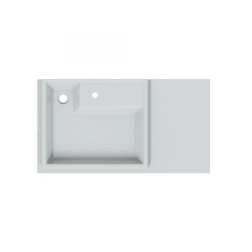 Раковина из искусственного камня СанТа Юпитер 900128 90х50 над стиральной машиной цвет белый 1 отверстие под смеситель