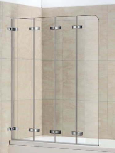 Душевая шторка на ванну WeltWasser WW100 10000002761 100х140 стекло прозрачное профиль хром глянцевый ориентация универсальная