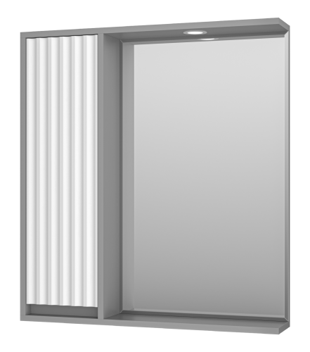 Зеркало-шкаф Brevita Balaton BAL-04075-01-01Л 73х14х80 подвесной цвет белый/серый