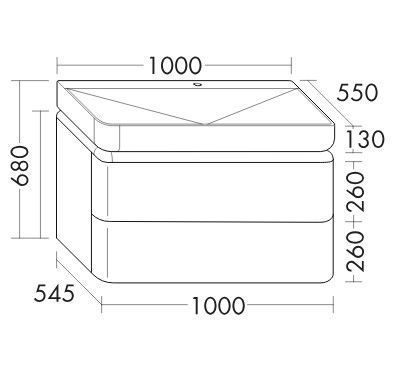 Тумба с раковиной Burgbad B.ME SGTW100F5981G0126C0037*1 100х55х68 цвет белый матовый - фото 2