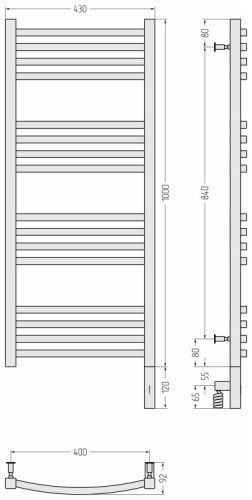 Полотенцесушитель Сунержа Аркус 3.0 30-5705-1040 43х112 электрический белый матовый
