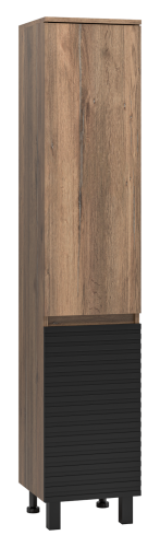 Шкаф-пенал Brevita Dakota DAK-050350-19/02П 35х34х165 напольный/подвесной цвет черный/коричневый