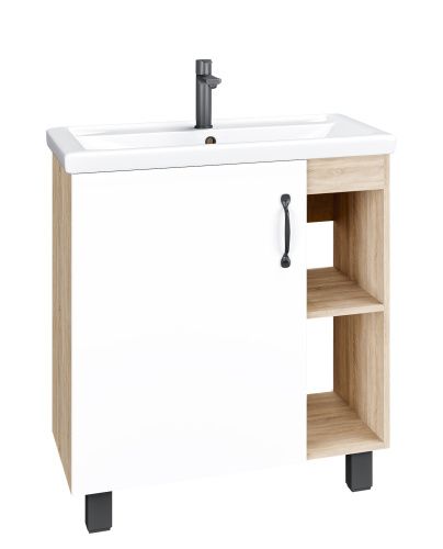 Тумба под раковину Grossman Флай 107001 67х44х68 напольная цвет белый/дуб сонома