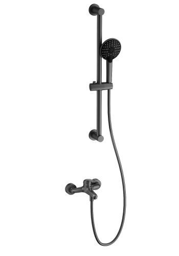 Душевой гарнитур со смесителем Wonzon & Woghand WW-4560-BGG настенный графит
