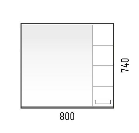 Зеркало-шкаф Corozo Денвер SD-00000532 80х16х74 подвесной цвет белый - фото 2
