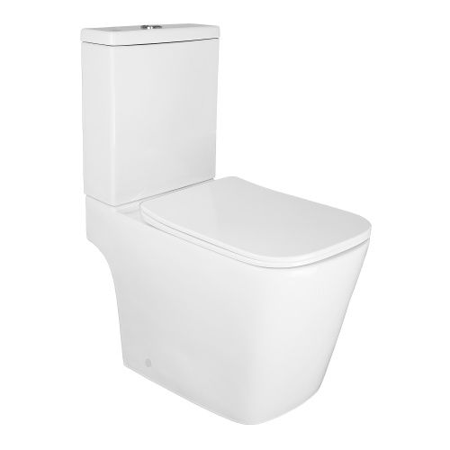 Унитаз-компакт напольный с бачком Azario Ferra AZ-1015 белый с сиденьем микролифт безободковый каскадный смыв
