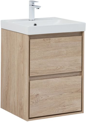 Тумба под раковину Aquanet Милан 00336381 50х45х64 подвесная цвет светлое дерево