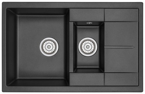 Кухонная мойка Granula 7802, ШВАРЦ 78х50 цвет черный поверхность матовая