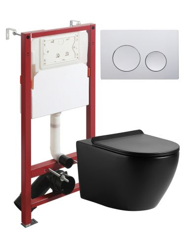 Комплект унитаз с инсталляцией и клавишей смыва Agger ATI03144+APB100