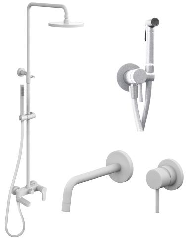 Душевая стойка Paffoni Light KITZCOL632BO006 настенная цвет белый матовый