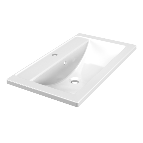 Раковина из литьевого мрамора Paola Paola Mario 800 80х46 полувстраиваемая цвет белый глянцевый 1 отверстие под смеситель