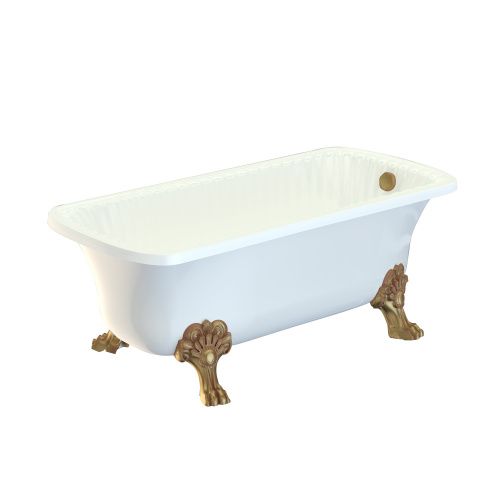 Ванна из искусственного мрамора Migliore OLIVIA 24628 174х80 пристенная прямоугольная с ножками