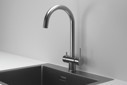 Смеситель для кухни Granula Kitchen Space 7104, СТАЛЬ САТИН на мойку сталь сатин