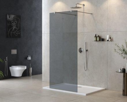 Душевая перегородка Cezares LIBERTA LIBERTA-L-2-80-120-GR-Cr 80х195 стекло тонированное профиль хром глянцевый