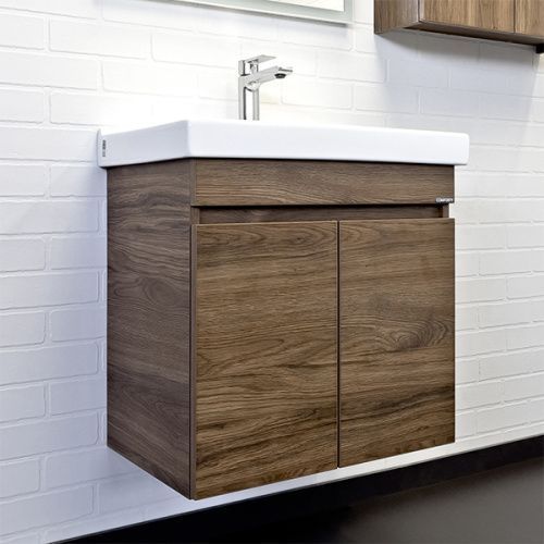 Тумба с раковиной Comforty Осло 00-00011149CF 60х40х63 подвесная цвет дуб темно-коричневый