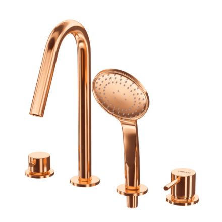 Смеситель Cezares LEAF LEAF-BVDM4-L-SS на борт ванны медь