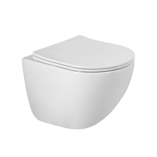 Унитаз подвесной BelBagno AMANDA BB051CH-TOR-FC/SC белый с сиденьем микролифт безободковый смыв торнадо