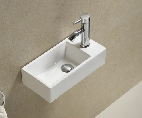 Раковина керамическая Gid Suspendido 61127L 41х21 подвесная цвет белый 1 отверстие под смеситель