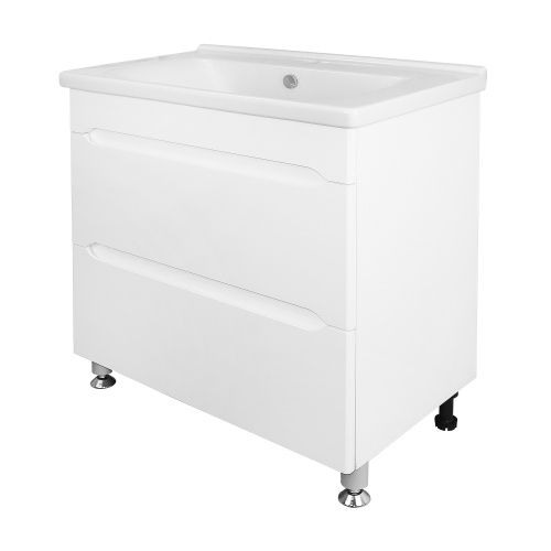 Тумба с раковиной Loranto Арфа CS00071491 82х46х84 напольная цвет белый глянцевый