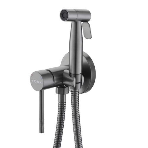 Гигиенический душ со смесителем Voda VSL01GM оружейная сталь