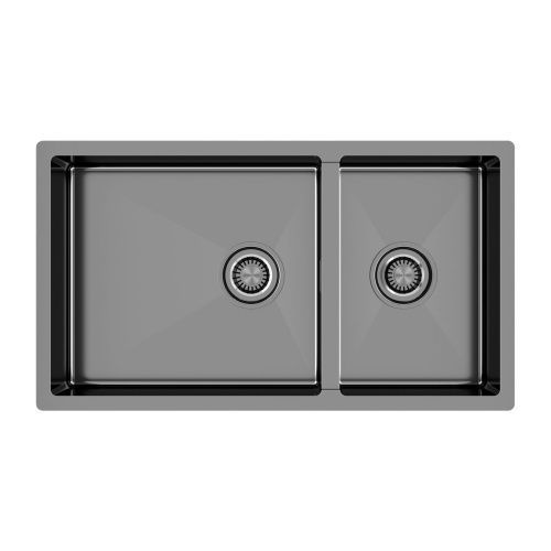 Кухонная мойка Paulmark ALLER 78/2S UNI PM527844-GM 44х39 цвет вороненая сталь
