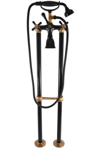 Смеситель RavSlezak MORAVA RETRO MK150.5/2CMATSM напольный черный матовый