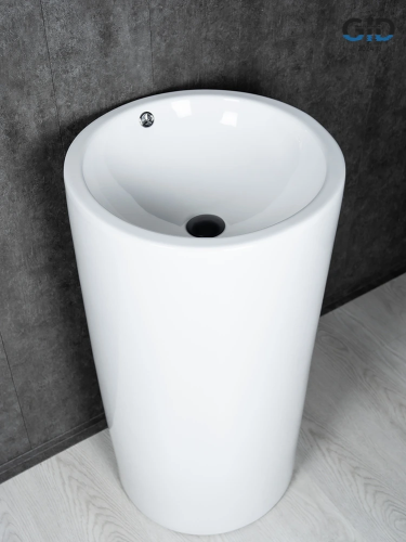 Раковина керамическая Gid Autonomo 81107 46х46 напольная цвет белый без отверстий под смеситель