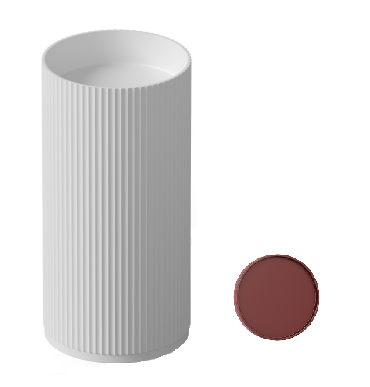 Раковина из искусственного камня Dea Design Pedestal Basin DD2803 450 17 45х45 напольная цвет бордовый без отверстий под смеситель