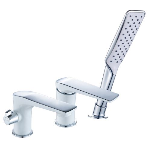 Смеситель для ванны LeMark Allegro LM5945CW на борт ванны белый/хром