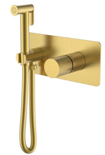 Гигиенический душ со смесителем Boheme Stick 127-MG.2 золото матовое