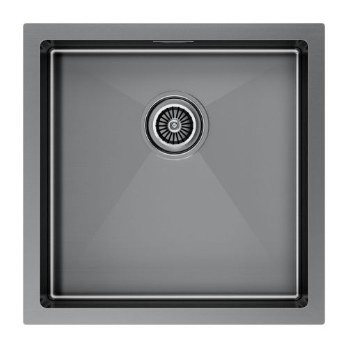 Кухонная мойка Paulmark GERBERG 44 UNI PM214444-GM 39х39 цвет вороненая сталь