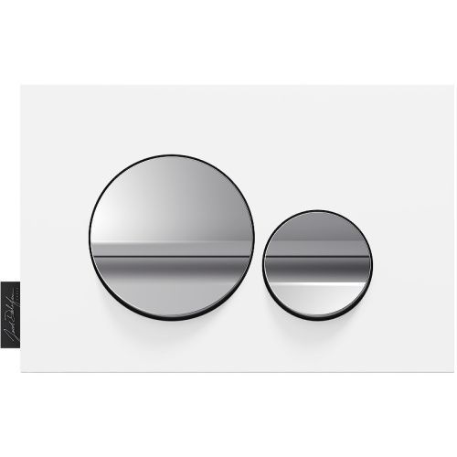 Клавиша смыва механическая Jacob Delafon E20859-CP-MWH цвет белый матовый/хром глянцевый