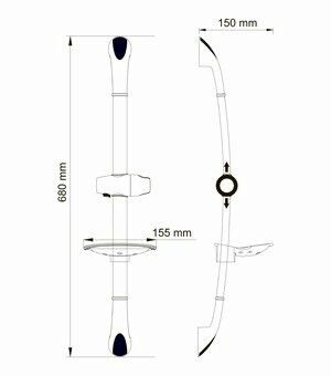 Душевая штанга WasserKRAFT  A006 хром - фото 4