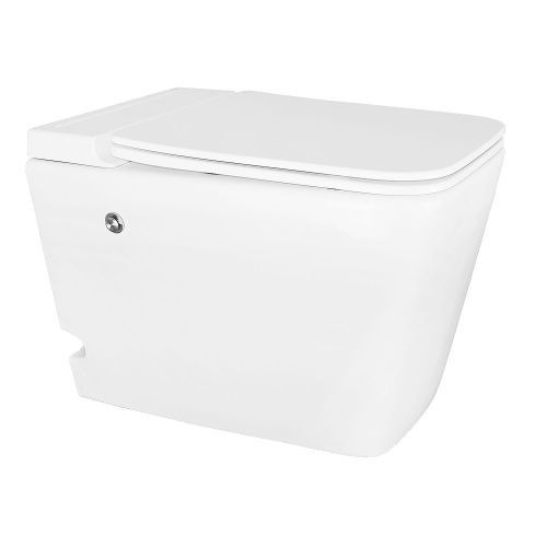 Унитаз приставной Azario AZ-101 A белый с сиденьем микролифт импульсный смыв