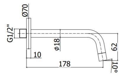 Излив Paffoni Light ZBOC045ST настенный хром - фото 2