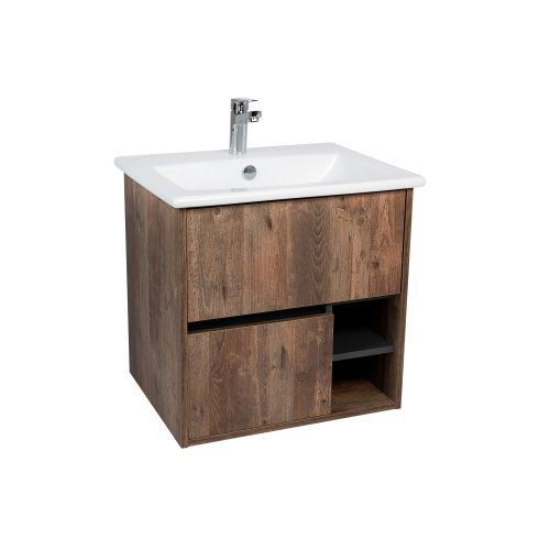 Тумба под раковину Viant Люксембург VLUX60ELD-T2YP 56х45х56 подвесная цвет дерево