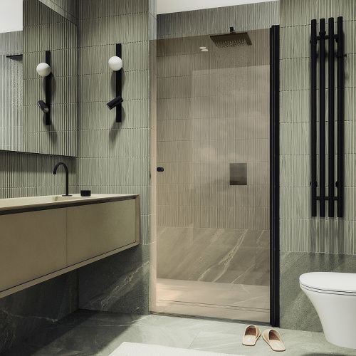 Душевая дверь Maybah Glass MGD-810-6 90х198 стекло тонированное профиль черный