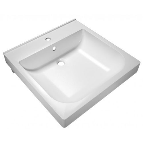 Раковина из мраморного композита Florentina Ривьера 500 50 см 10.190.00500.001 подвесная цвет белый 1 отверстие под смеситель