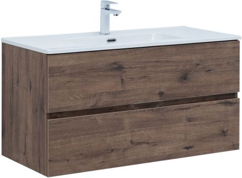 Тумба под раковину Aquanet Алвита New 00334188 100х45х51 подвесная цвет коричневый