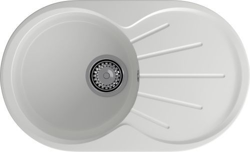 Кухонная мойка Granfest Rondo R-750L иней 75х46 цвет белый поверхность матовая
