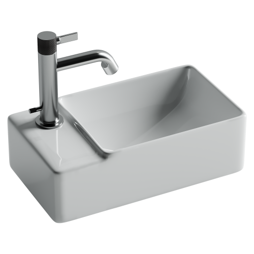 Раковина из сантехнического фарфора Ceramica Nova ELEMENT CN5046 40х22 подвесная цвет белый 1 отверстие под смеситель