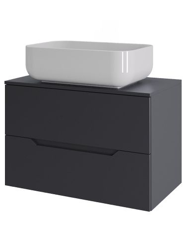 Тумба с раковиной Orange Line Li-70TugMDF+B03-600W 70х46х71 подвесная цвет графит матовый