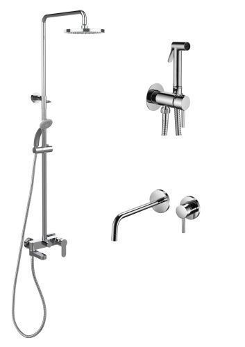 Душевая стойка Paffoni Light KITZCOL632CR006 настенная цвет хром