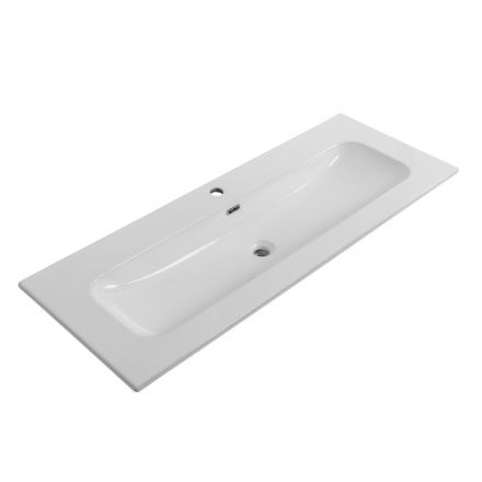 Раковина керамическая Cezares ECO CZR-8073-120 121х46 подвесная цвет белый глянцевый 1 отверстие под смеситель