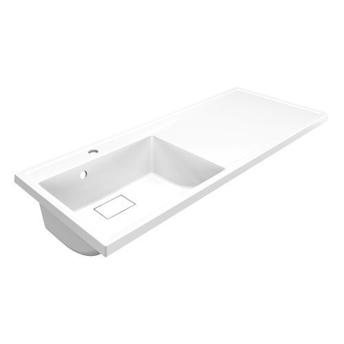 Раковина из литьевого мрамора Azario Paola Magenta 121 см CS00078451 подвесная цвет белый 1 отверстие под смеситель